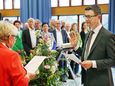 Frau Monika Hirschner bei der Vereidigung des neuen Bürgermeisters Jürgen Reichert. (Foto: Ufuk Arslan)